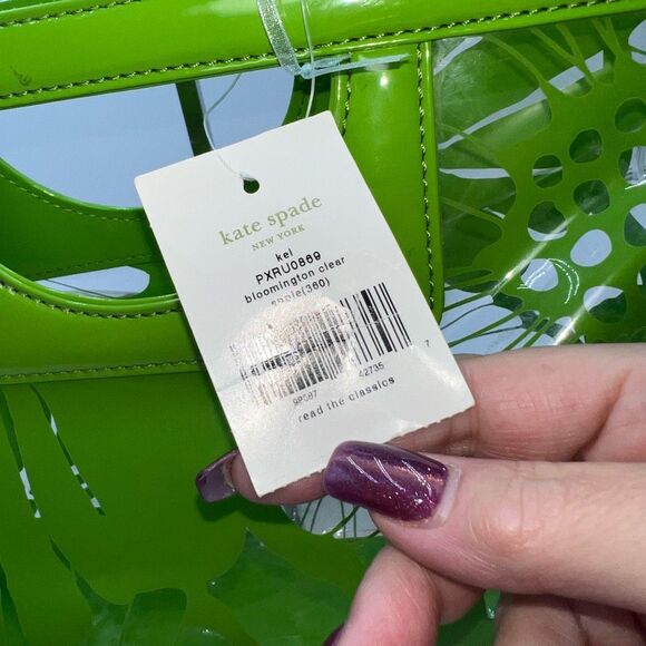 Kate Spade Kei Bloomington Clear Apple Top Handle Clutch Bag - Picture 6 of 12